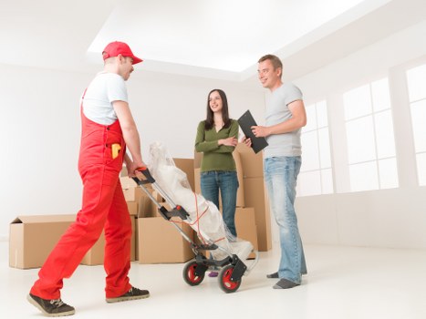 Securely arranged items inside a moving van for transport