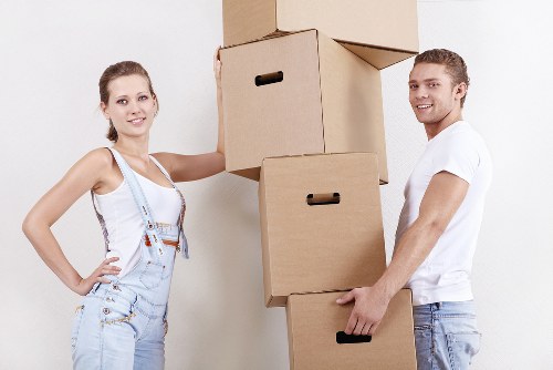 Professional movers handling a flat move in south-east London